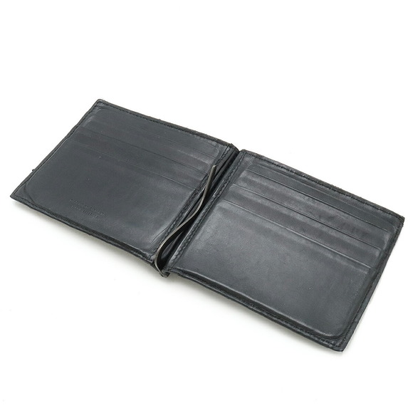 Bottega Veneta Intrecciato Leather Money Clip Bifold Wallet Black - Picture 5 of 8